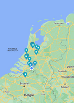 Load image into Gallery viewer, Vintage hotspots in Nederland en Antwerpen op de kaart. Een map van de leukste vintage winkels en kringlopen in Nederland
